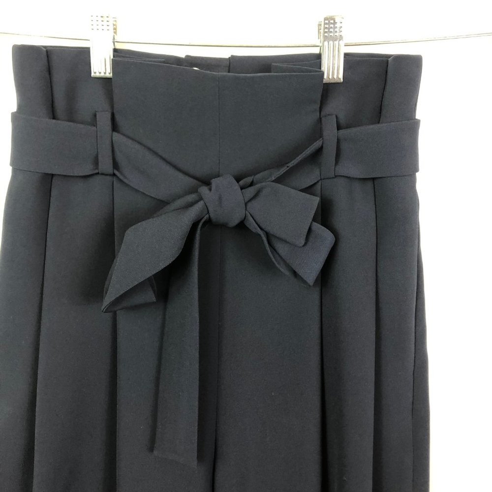 COS High Waist Paperbag Wide Leg Navy Pants Size 2 - Picture 4 of 6